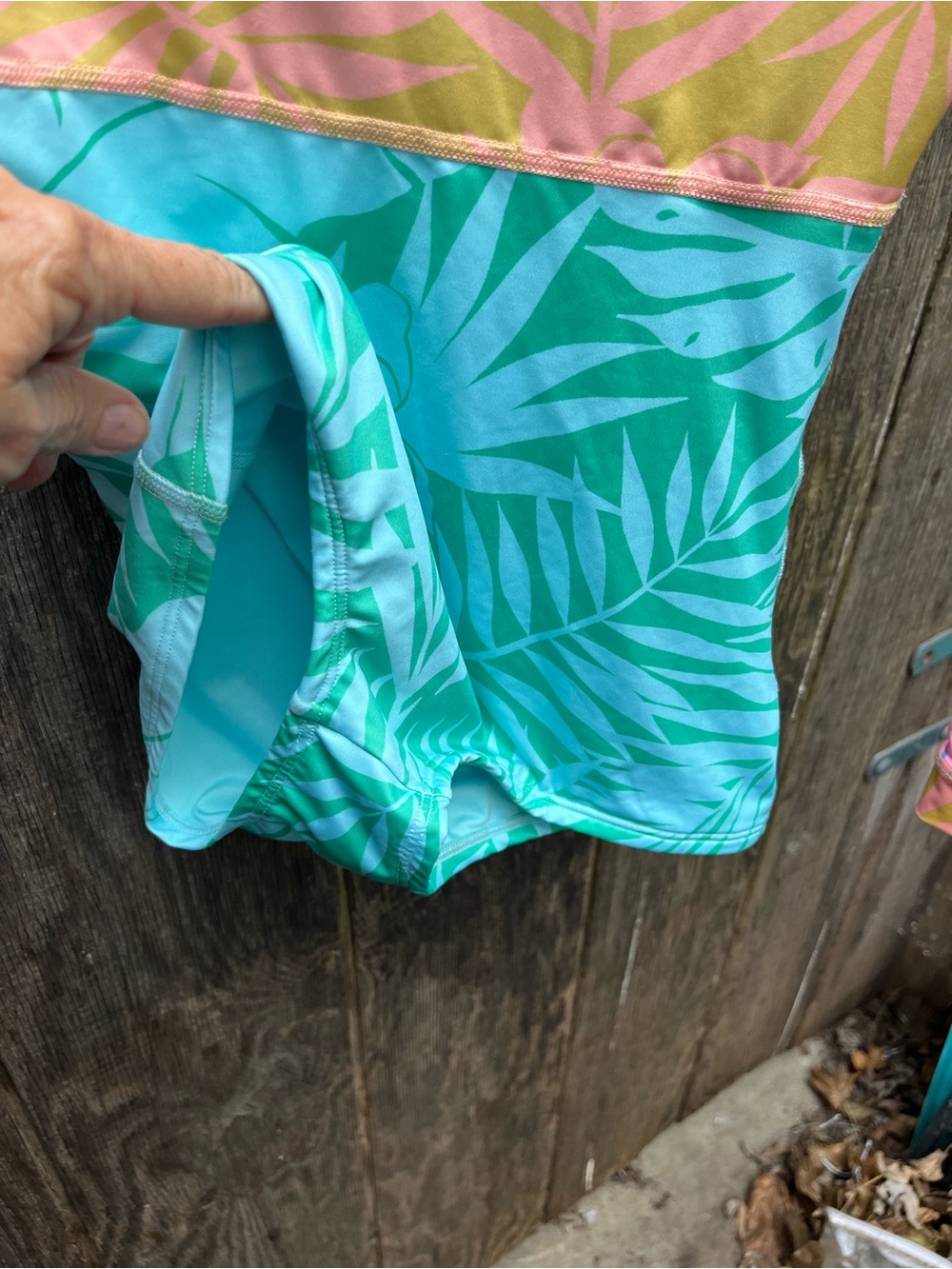 Billabong MultiColour Leaf Print One Piece Long Sleeve Rashguard Swimsuit - Picture 5 of 10